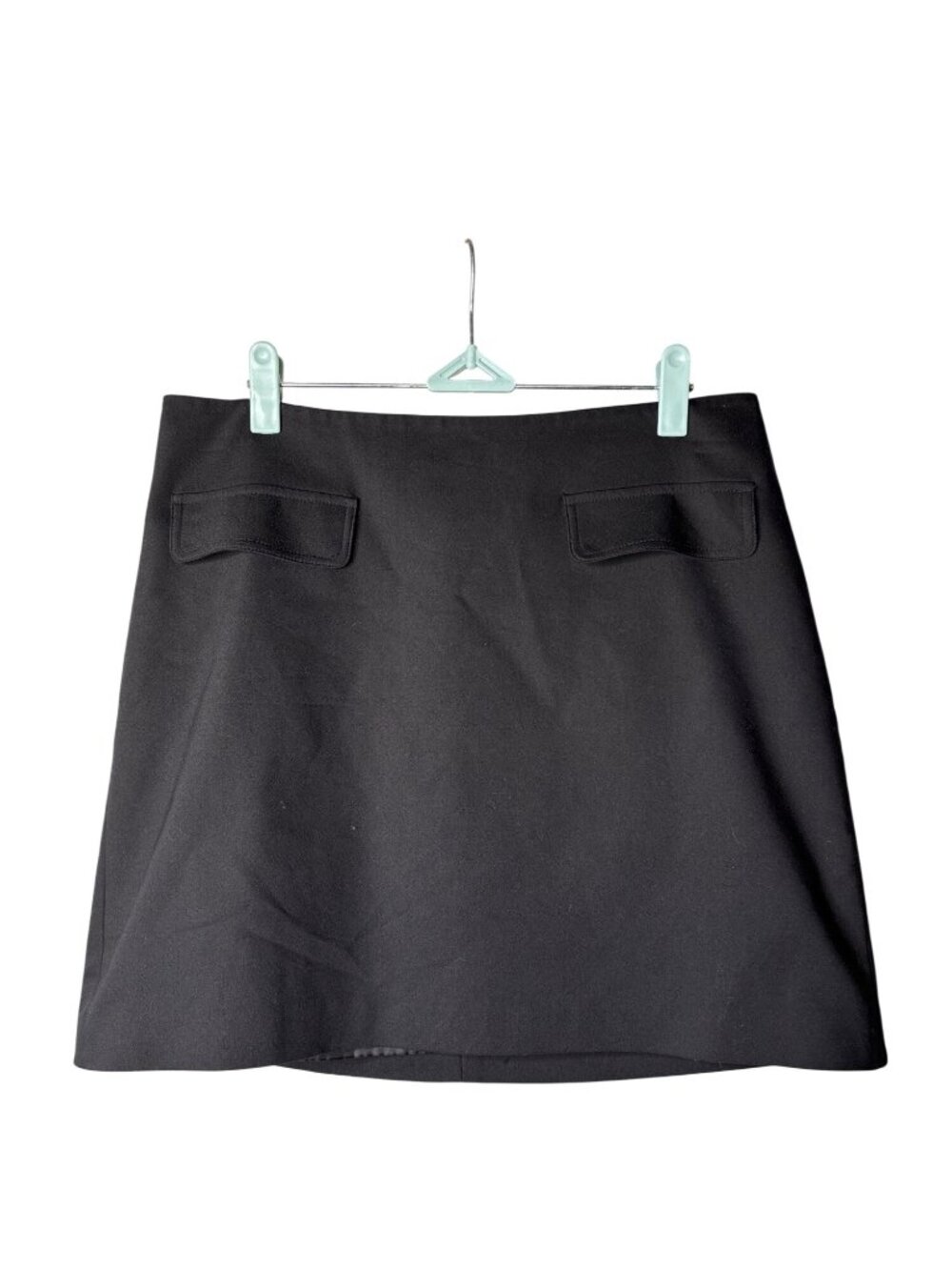 Forever 21 Essentials Mini Skirt Size 8 Black Faux Pockets Lined
